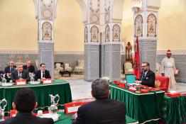 Image du Maroc Professionnelle de  Sa Majesté Le Roi Mohammed VI a préside  SM le Roi préside à Marrakech un Conseil des ministres au Palais Royal de Marrakech, le 7 Février 2019. (Photo/ SPPR) via Jalilbounhar.com 